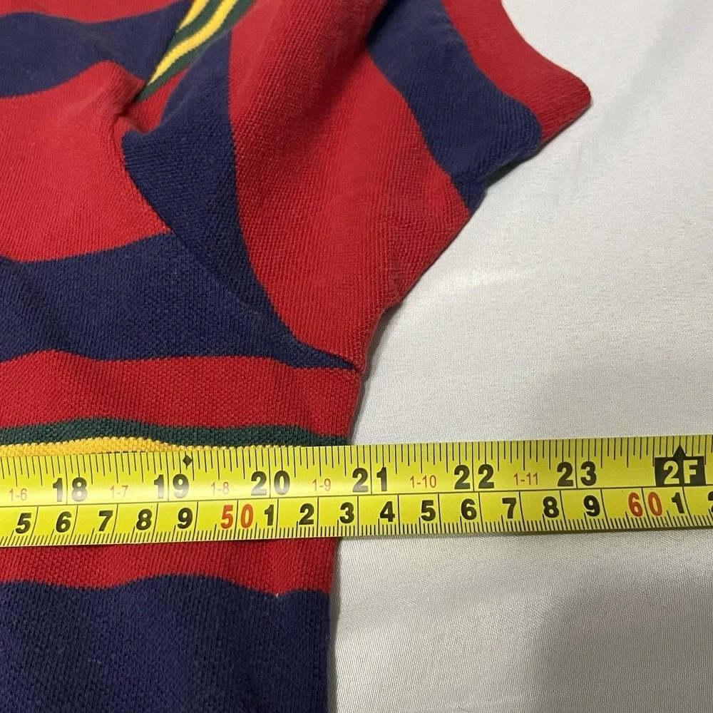 Vintage 90's Polo Ralph Lauren Polo Shirt Mens Medium Striped Made in USA